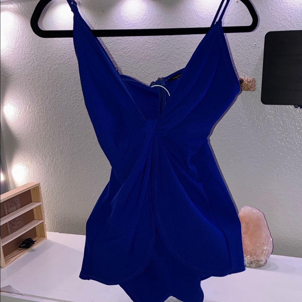 Fashion Nova Royal Blue Twist-Front Romper